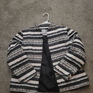Chico's Black and White Textured Blazer